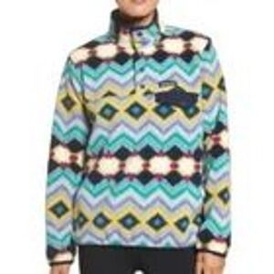 Patagonia Synchilla Aztec Geometric Print Snap Neck Pullover Sweater Size Small